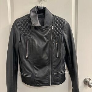 All Saints  |  Moto Jacket  |  Black Leather  |  US Size 6